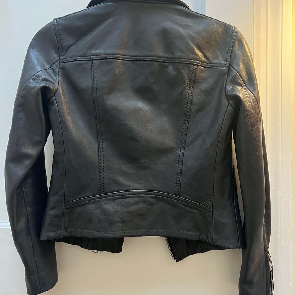Black Leather All Saints Jacket. - Picture 3 of 3